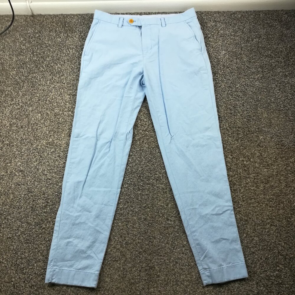 2022 Brooks Brothers Pants Linen Blend Flat Front Stretch Milano Slim Mens 34x31